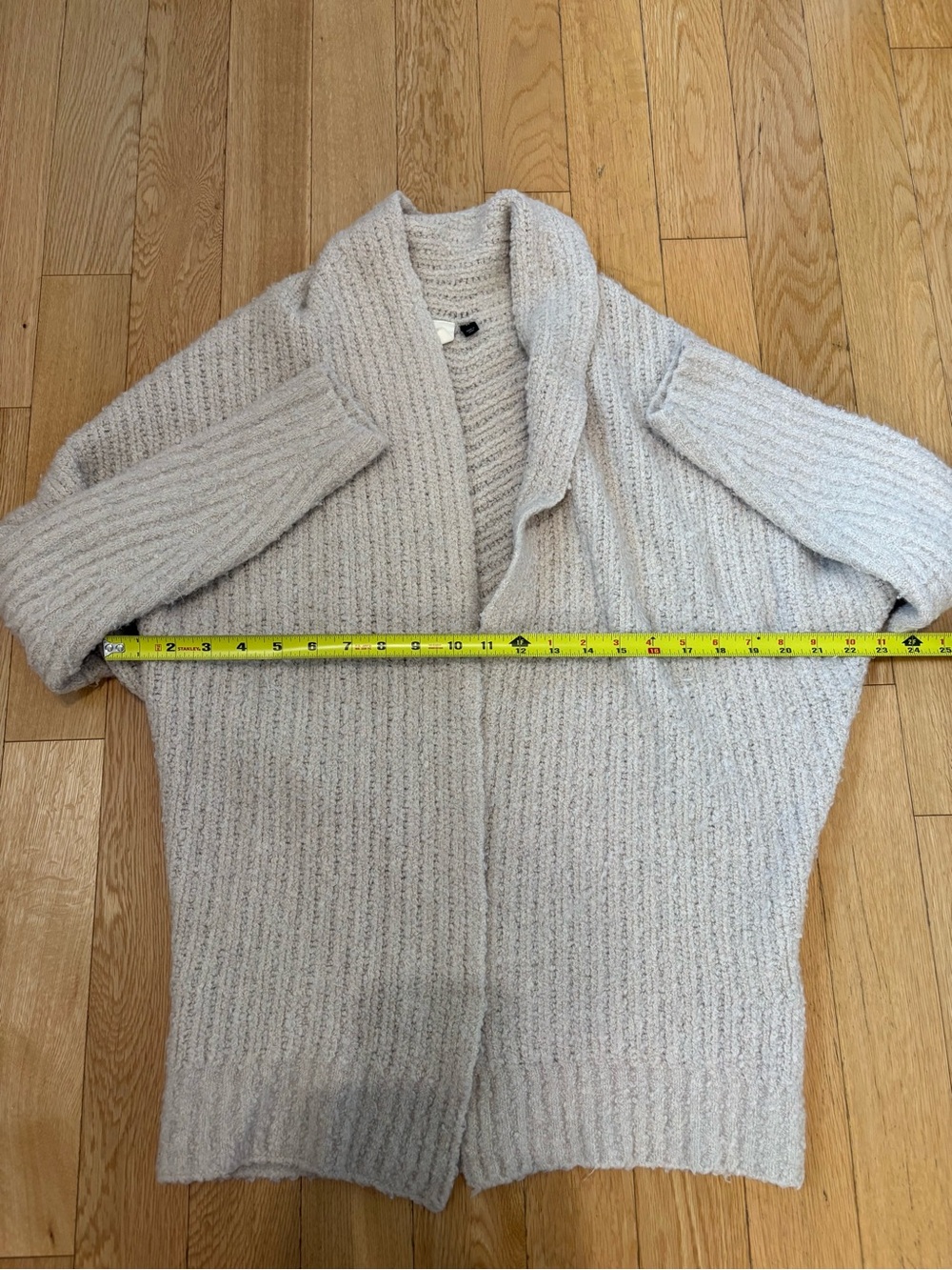 Anthro Sleeping on Snow Chevron Cocoon Cardigan XS Cream Alpaca Wool Boho Chic - Picture 6 of 11